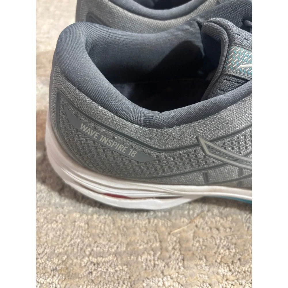 Mizuno Wave Inspire 18 Men's Running Shoes Grey Size 14 Wide‎